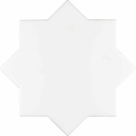 APOLLO TILE Siena 5.35 in. x 5.35 in. Matte White Ceramic Star-Shaped Wall and Floor Tile 5.37 sqft/case, 27PK MOR88WHTSTRA